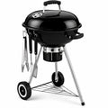 17-Inch Kettle Charcoal Barbecue Grill – Portable Outdoor BBQ Grill with Lid & Wheels