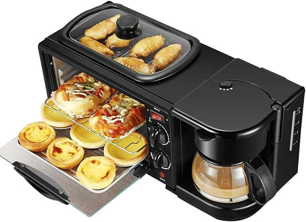 3-in-1 Breakfast Maker – Coffee Maker, Toaster Oven & Egg Fryer
