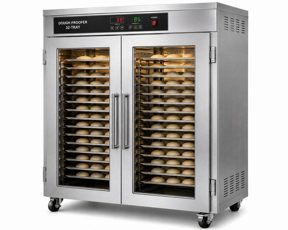 32-Tray Commercial Electric Dough Prover – Double Door Stainless Steel Bakery Proofing Cabinet