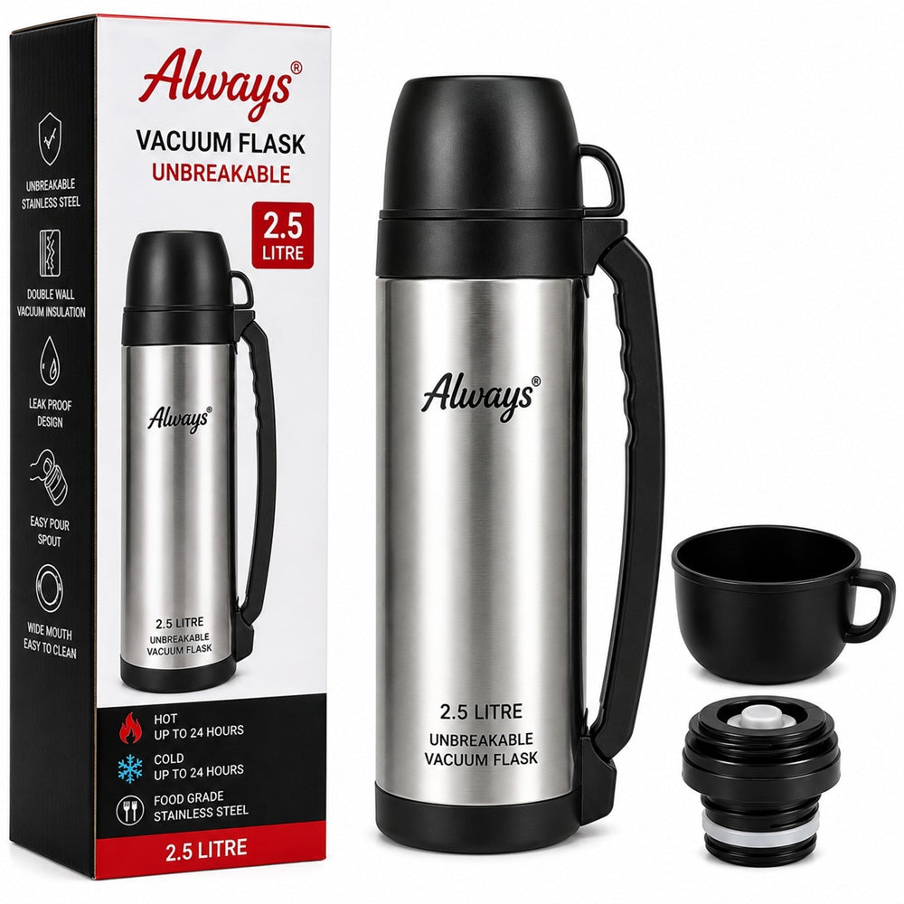 Always 2.5 Litre Unbreakable Vacuum Flask – Stainless Steel Insulated Thermal Flask