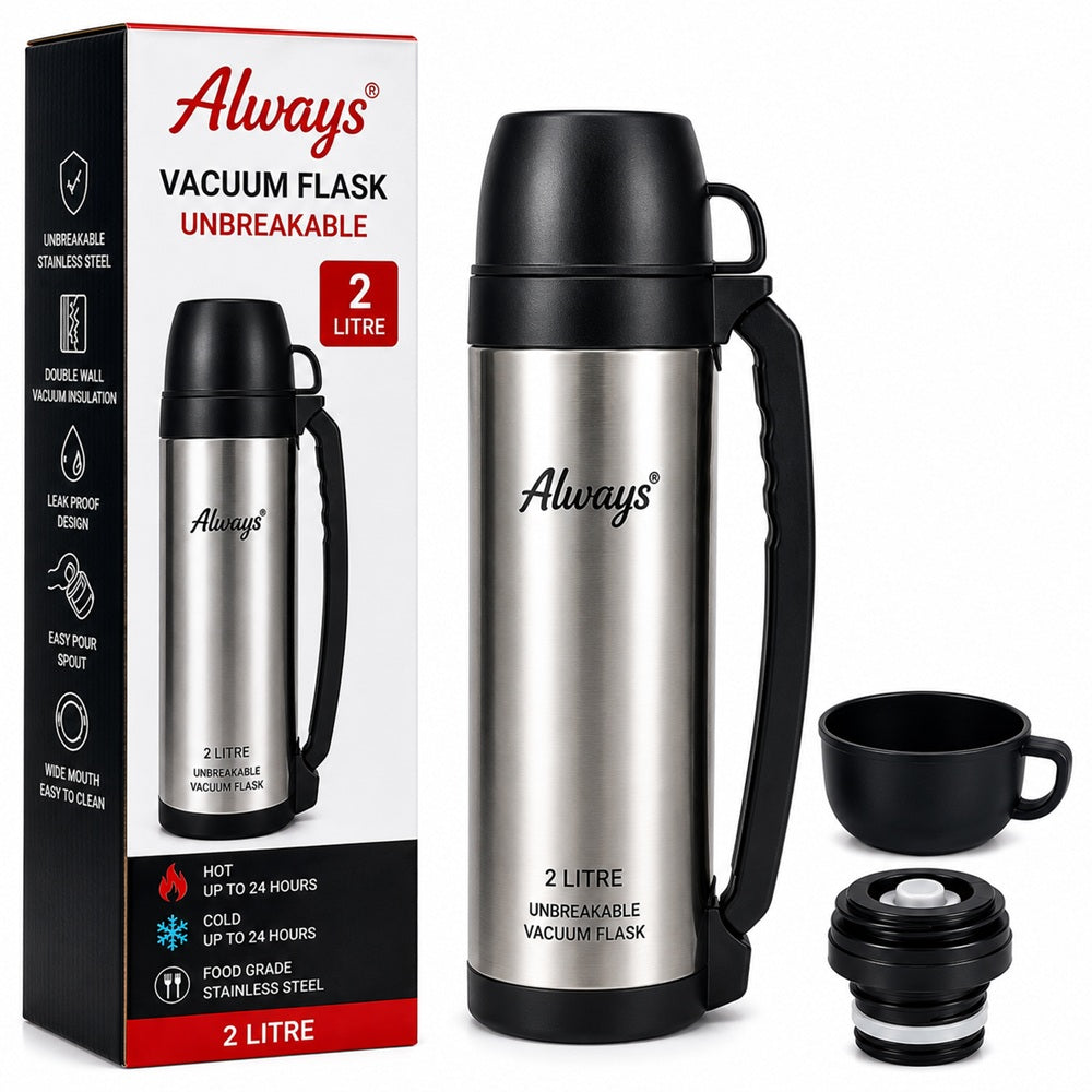 Always 2 Litre Unbreakable Vacuum Flask – Stainless Steel Insulated Thermal Flask