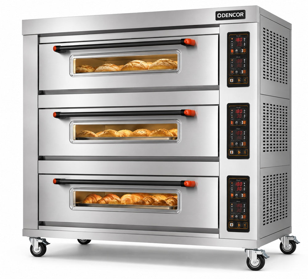 Commercial 3 Deck 9 Tray Electric Baking Oven – Heavy Duty Stainless Steel Bakery & Pizza Oven