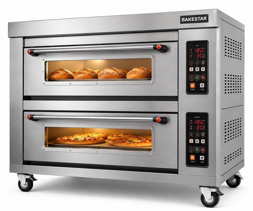 Commercial Double Deck Electric Baking Oven – Heavy Duty Stainless Steel Bakery & Pizza Oven