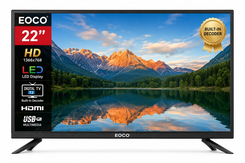 EOCO 22-Inch HD LED Digital TV with Built-in Decoder