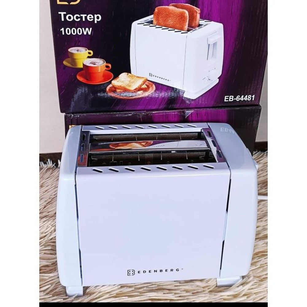 Edenberg EB-64482 2-Slice Pop-Up Bread Toaster – 1000W Stainless Steel Toaster with Warming Rack
