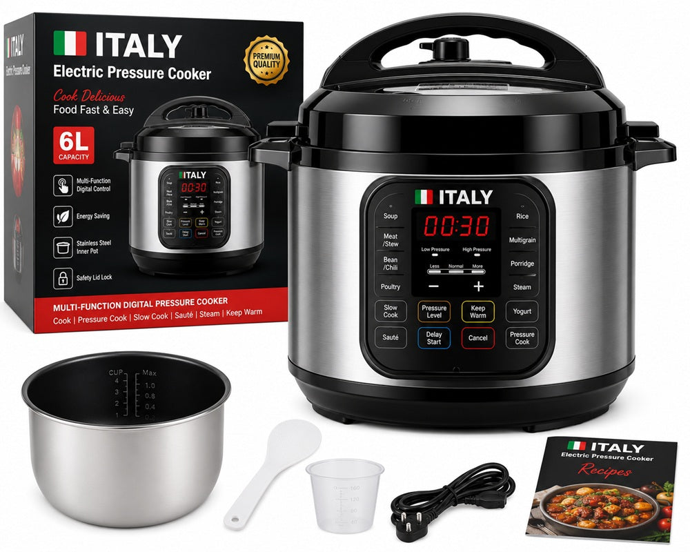 Italy 6L Electric Pressure Cooker – Multi-Function Digital Pressure Cooker