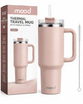 Mood Thermal Travel Mug with Handle & Straw – Insulated Tumbler (1200ml)
