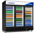 Premier 1080L Triple Door Showcase Chiller – Commercial Glass Display Refrigerator