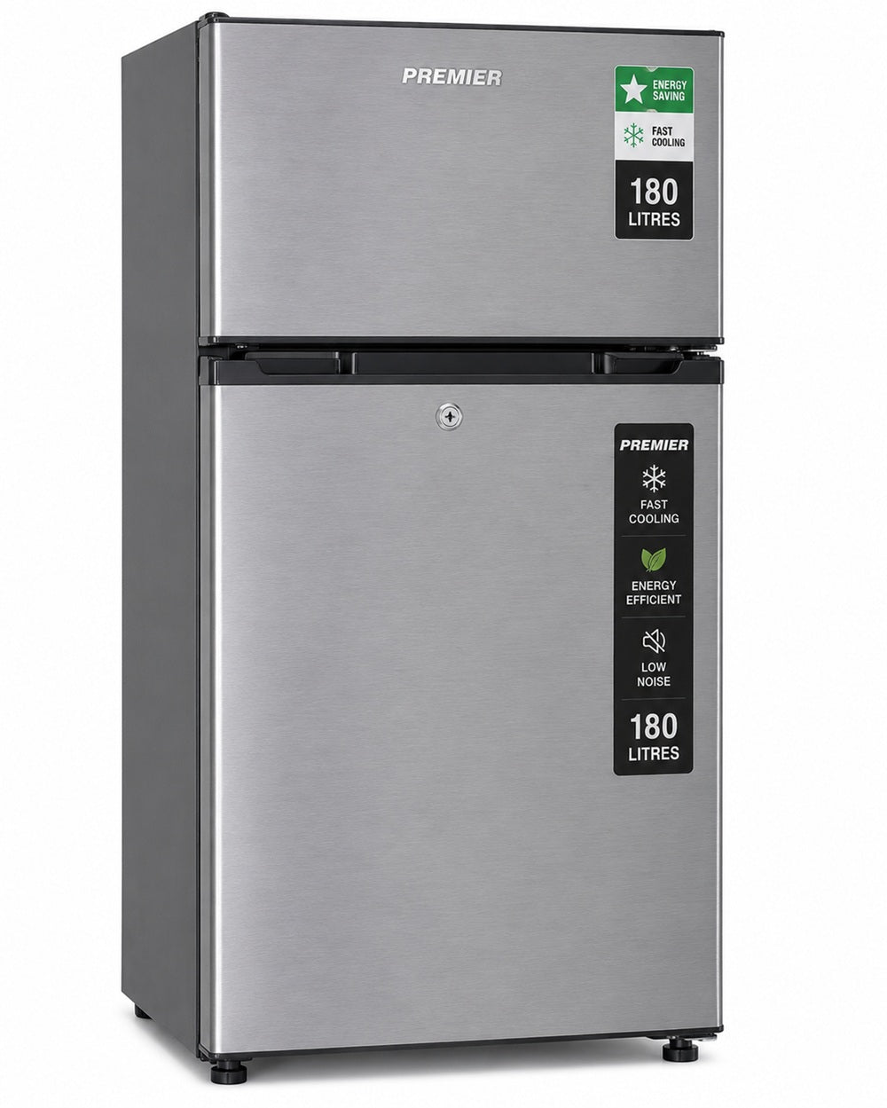 Premier 180-Litre Double Door Refrigerator – Energy-Efficient Top Freezer Fridge