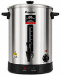 Premier 30 Litre Electric Tea Urn PM-TURN30L – Commercial Stainless Steel Hot Water & Beverage Dispenser