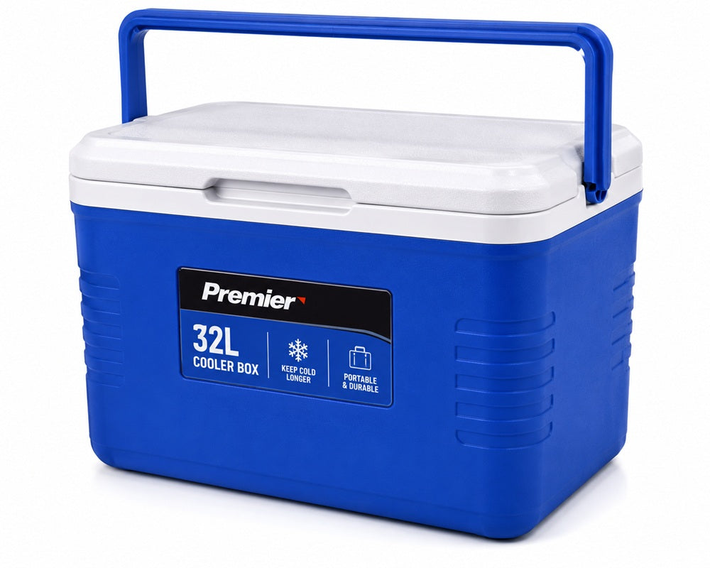 Premier 32 Litre Cooler Box – Portable Insulated Ice Chest for Camping, Travel & Outdoor Events