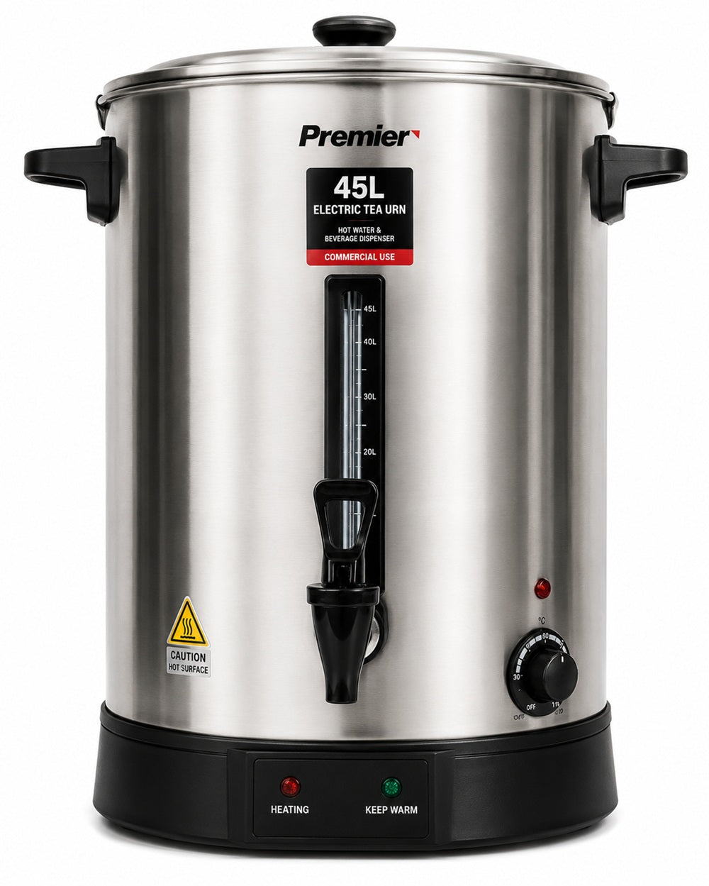 Premier 45 Litre Electric Tea Urn – Commercial Stainless Steel Hot Water & Beverage Dispenser
