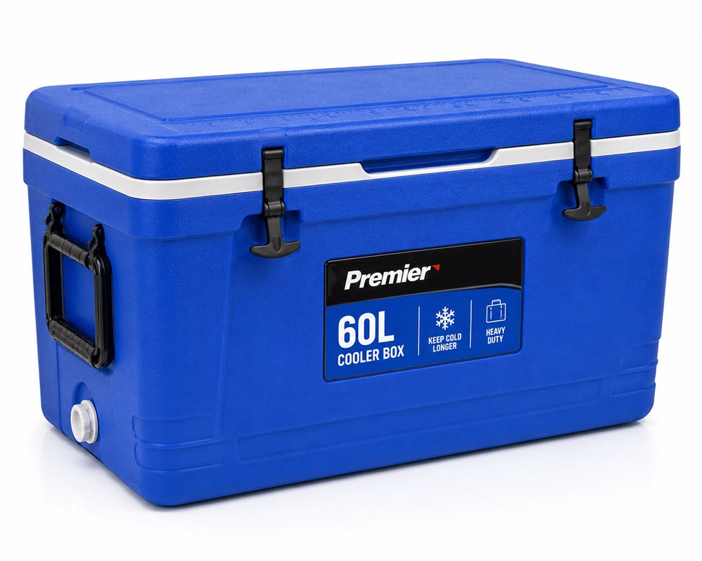 Premier 60 Litre Cooler Box – Heavy-Duty Insulated Ice Chest for Camping, Fishing & Outdoor Events