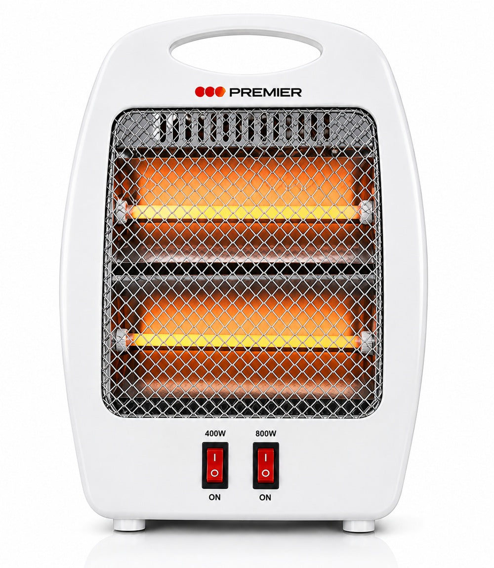 Premier Quartz Heater 800W – 2 Heat Settings Portable Electric Room Heater (PRH003)