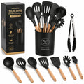 Premium Silicone Kitchen Utensil Set with Holder – Heat-Resistant Non-Stick Cooking Tools