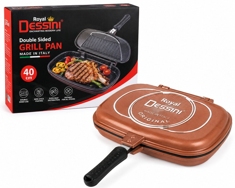 Royal Dessini 40cm Double Sided Grill Pan – Premium Non-Stick Flip Frying Pan