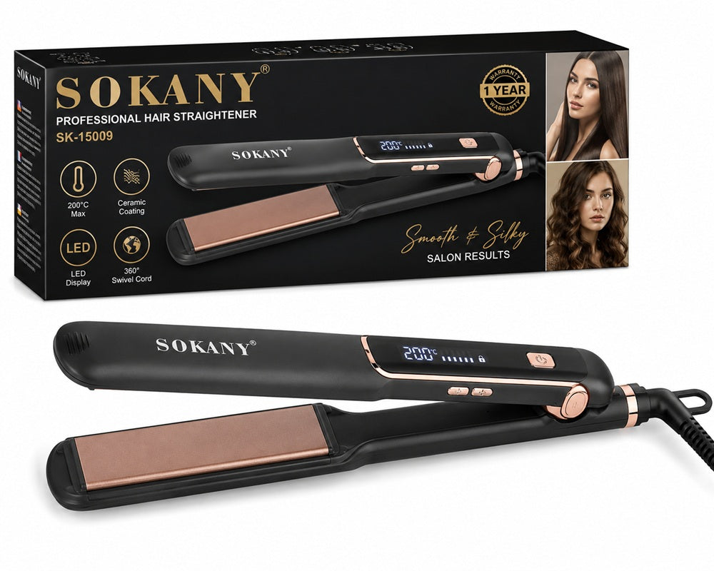 Sokany Professional Hair Straightener – Ceramic Hair Styling Flat Iron