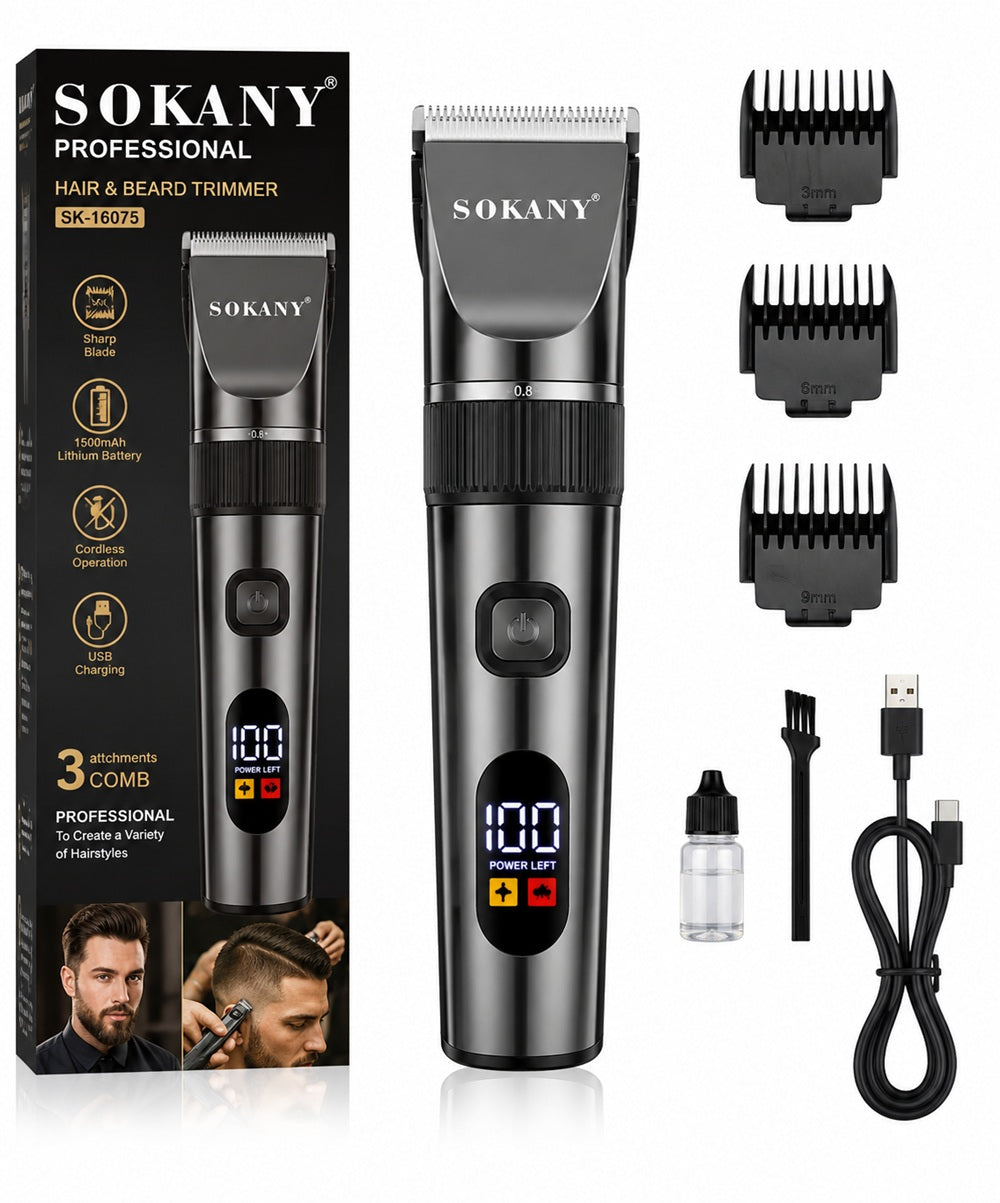 Sokany Rechargeable Electric Razor – Cordless Dual Rotary Men's Shaver