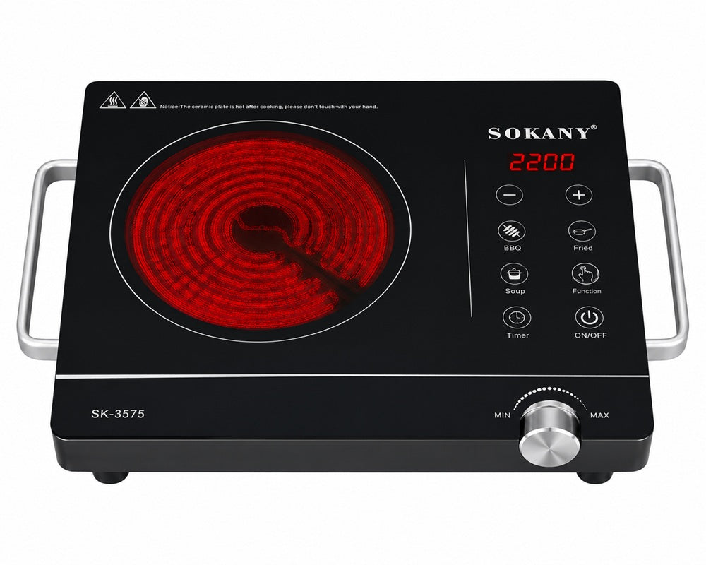 Sokany SK-3575 Radiant Cooker 2200W – Infrared Electric Cooker for All Cookware