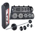 50KG Adjustable Barbell & Dumbbell Weight Set with Carry Case