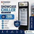 Premier LSC-288 288-Litre Glass Door Showcase Chiller – Commercial Display Refrigerator
