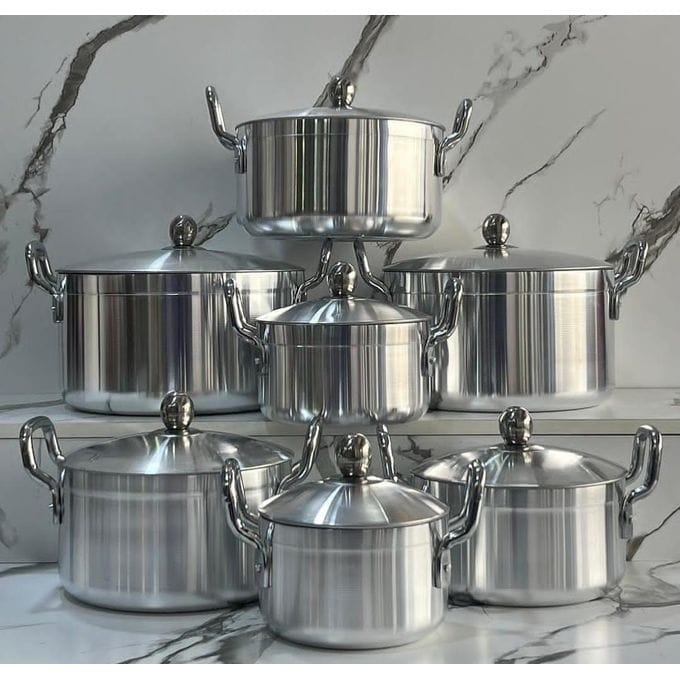 TC 14 Piece Stainless Steel Cookware Set – Premium Heavy-Duty Cooking Pots with Stainless Steel Lids