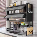 Double Layer Over-the-Sink Dish Rack with Acrylic Cover