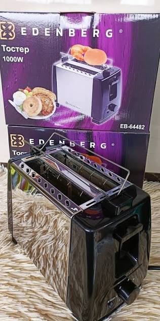 Edenberg EB-64482 2-Slice Pop-Up Bread Toaster – 1000W Stainless Steel Toaster with Warming Rack