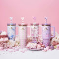 Floral Stanley Style 40oz Insulated Travel Tumbler with Handle & Straw