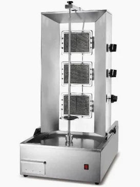 Commercial 3-Burner Gas Shawarma Machine – Stainless Steel Vertical Doner & Kebab Grill
