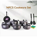 TC 14 Piece Non-Stick Cookware Set – Premium Granite Coated Cooking Pots & Frying Pan