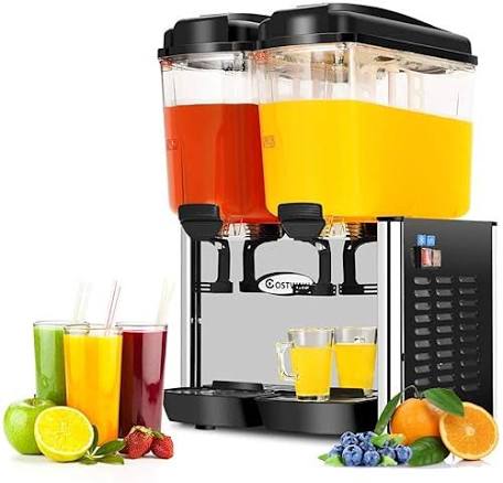 Commercial 2-Tank Juice Dispenser – Stainless Steel Cold Beverage Machine