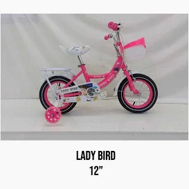 Lady Bird 12-Inch Kids Bicycle with Training Wheels – Girls' First Bike