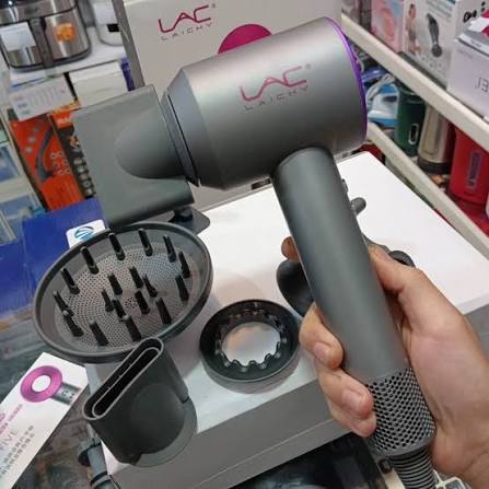 LAC LAICHY Super Ionic Hair Dryer – Professional High-Speed Hair Dryer with Diffuser & Styling Nozzles