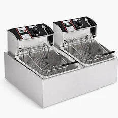 Macro Double Tank Electric Deep Fryer 12L – Commercial Stainless Steel Countertop Fryer
