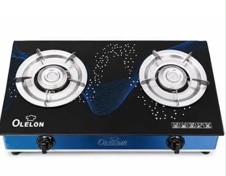 Olelon 2 Burner Tempered Glass Gas Stove – Premium LPG Table Top Cooker