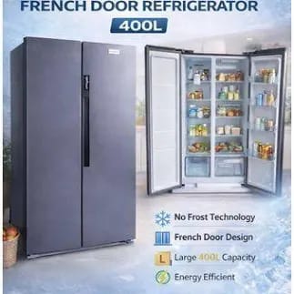 Premier 400L Side-by-Side French Door Refrigerator – No Frost, Energy Efficient