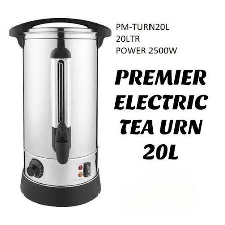Premier 20 Litre Electric Tea Urn PM-TURN20L – Stainless Steel Hot Water & Beverage Dispenser