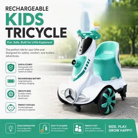 Rechargeable Kids Electric Tricycle – Ride-On Battery Powered Trike for Toddlers