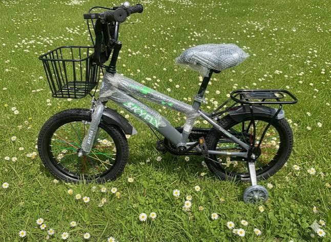 Skyfly Kids Bicycle 16-Inch – Children's Bike with Training Wheels, Basket & Rear Carrier
