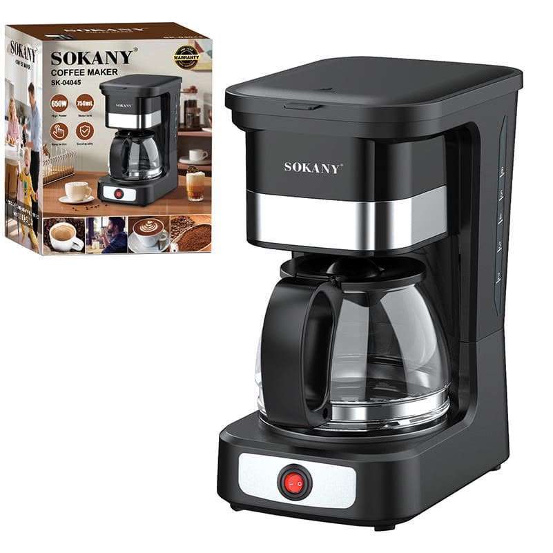Sokany SK-04045 650W Coffee Maker – 750ml Drip Coffee Machine with Glass Carafe