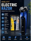 Sokany Rechargeable Electric Razor – Cordless Dual Rotary Men's Shaver