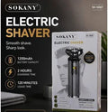 Sokany Rechargeable Electric Shaver – 3D Rotary Cordless Men's Beard & Hair Trimmer