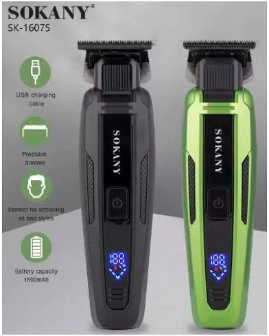 Sokany Rechargeable Hair & Beard Trimmer SK-16075 – Professional Cordless Shaving Machine