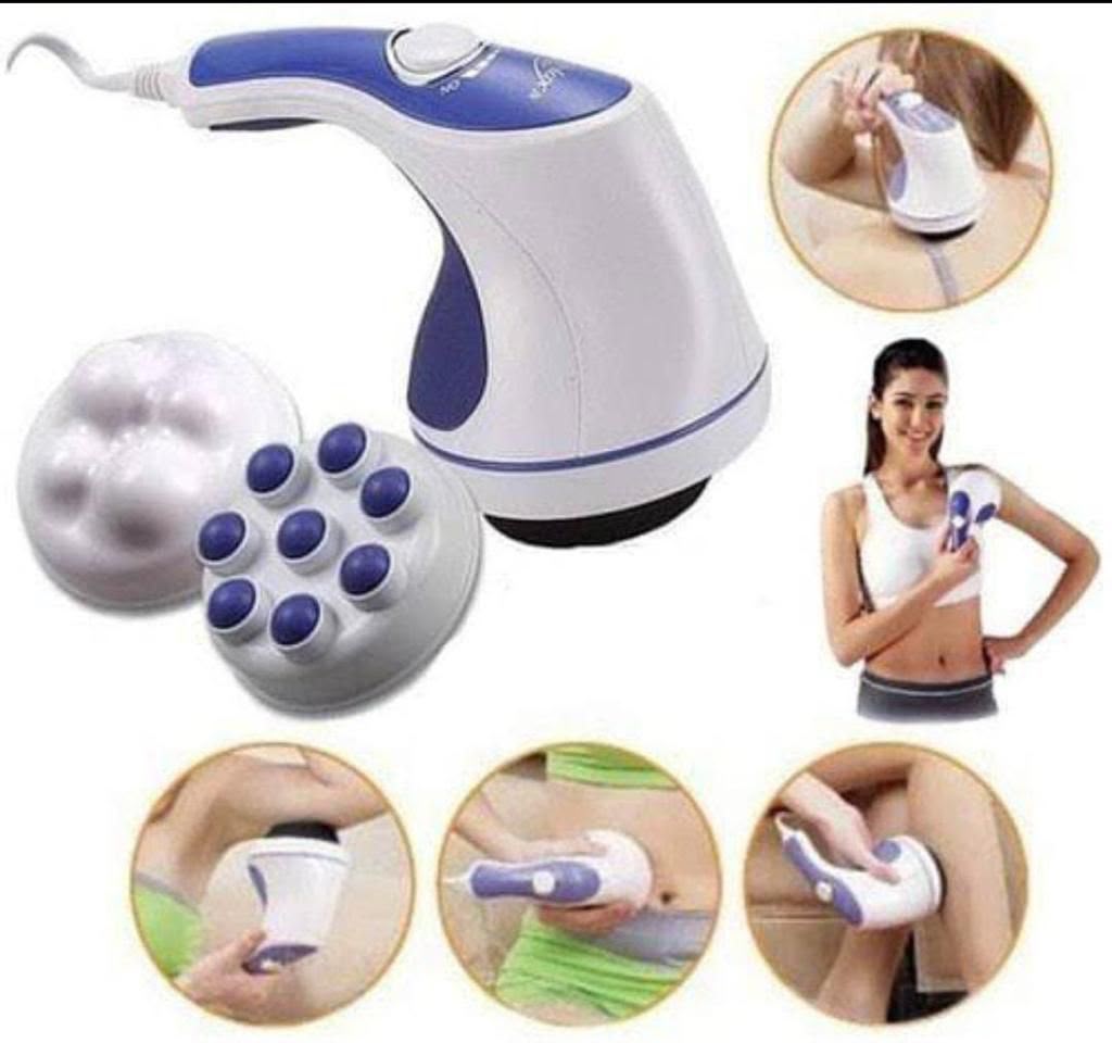 Handheld Electric Body Massager with Dual Interchangeable Massage Heads
