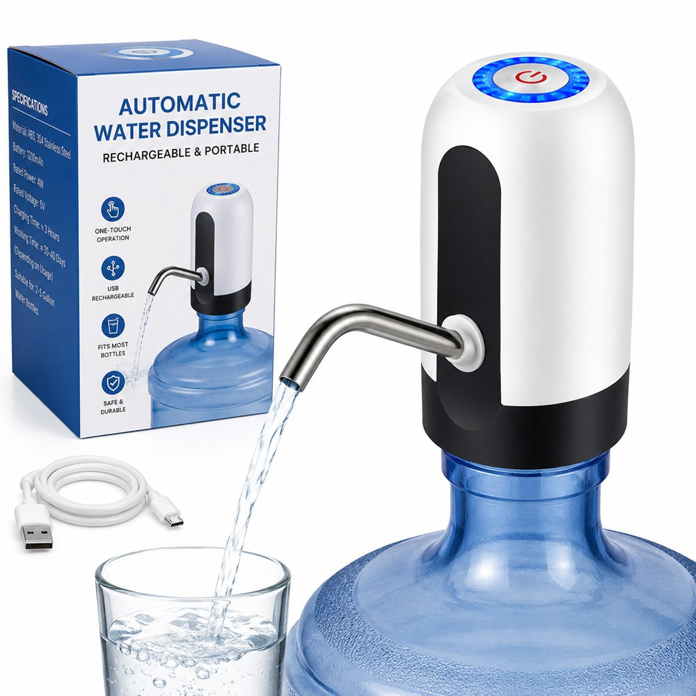 Rechargeable Automatic Water Dispenser Pump – USB Electric Water Bottle Pump